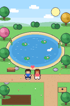 Fase do lago em pixel art